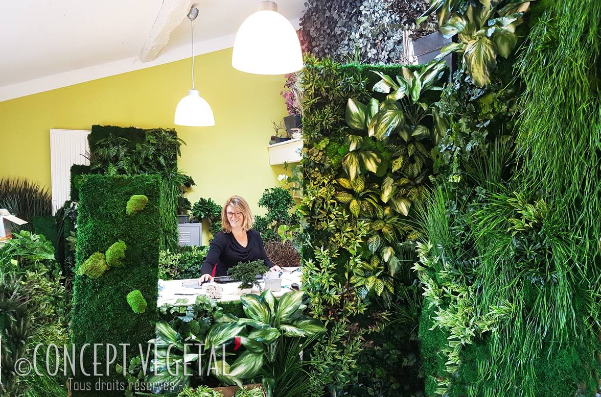 Le Mur Vert - Mur végétal sans entretien naturel stabilisé plafond